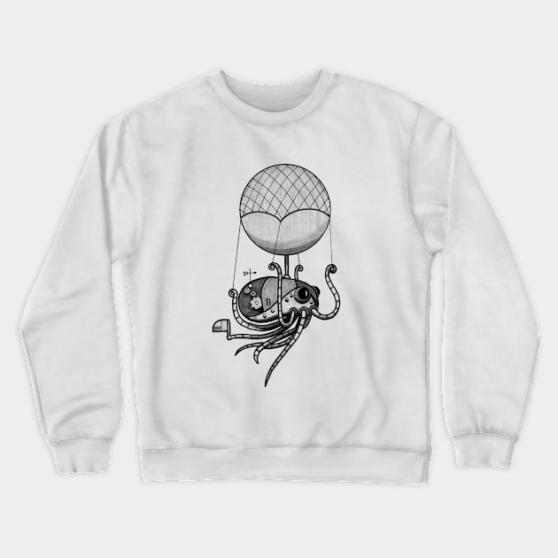 Steampunk OctoBalloon Crewneck Sweatshirt by JCPhillipps